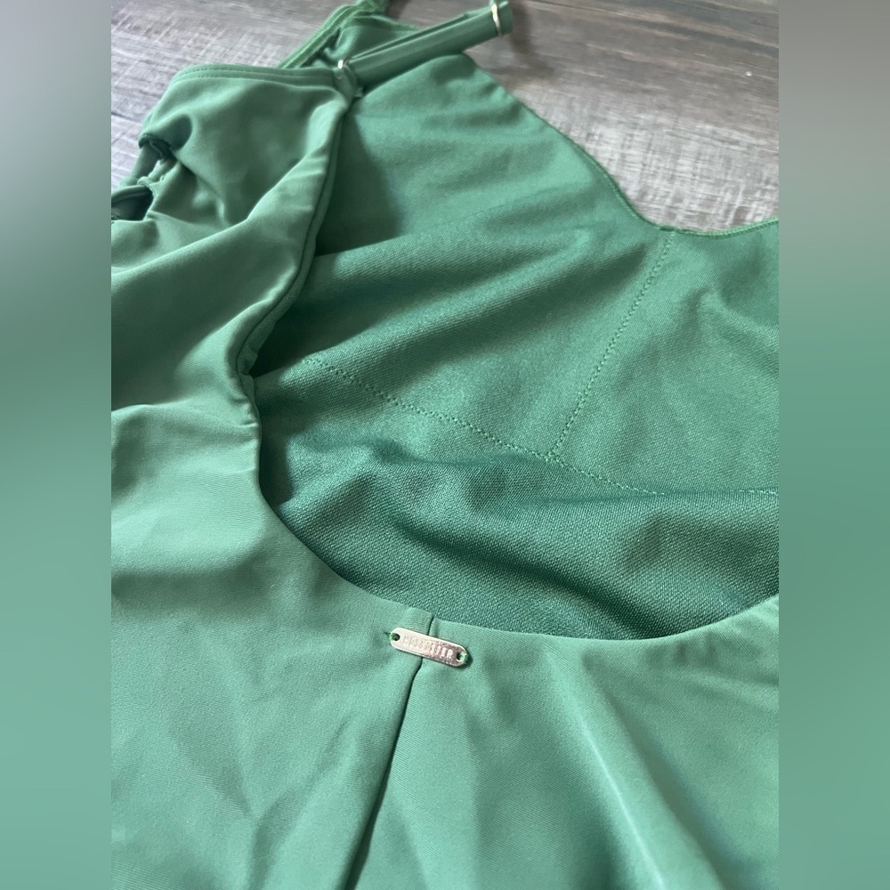 HOLLISTER One Piece Bathing Suit XL Olive Green Sage Lace Up Side Sexy Beach - Picture 6 of 7